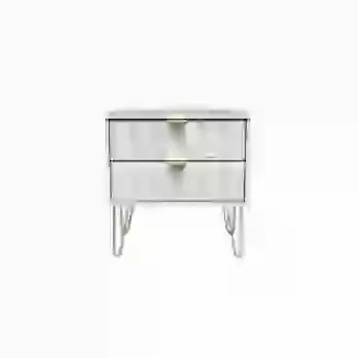 Cubik 2 Drawer Midi Bedside Chest Gold Legs Choice Of 9 Colours